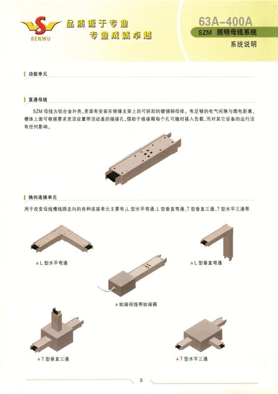 SZM 照明母線 400A-63A 說(shuō)明書(shū)